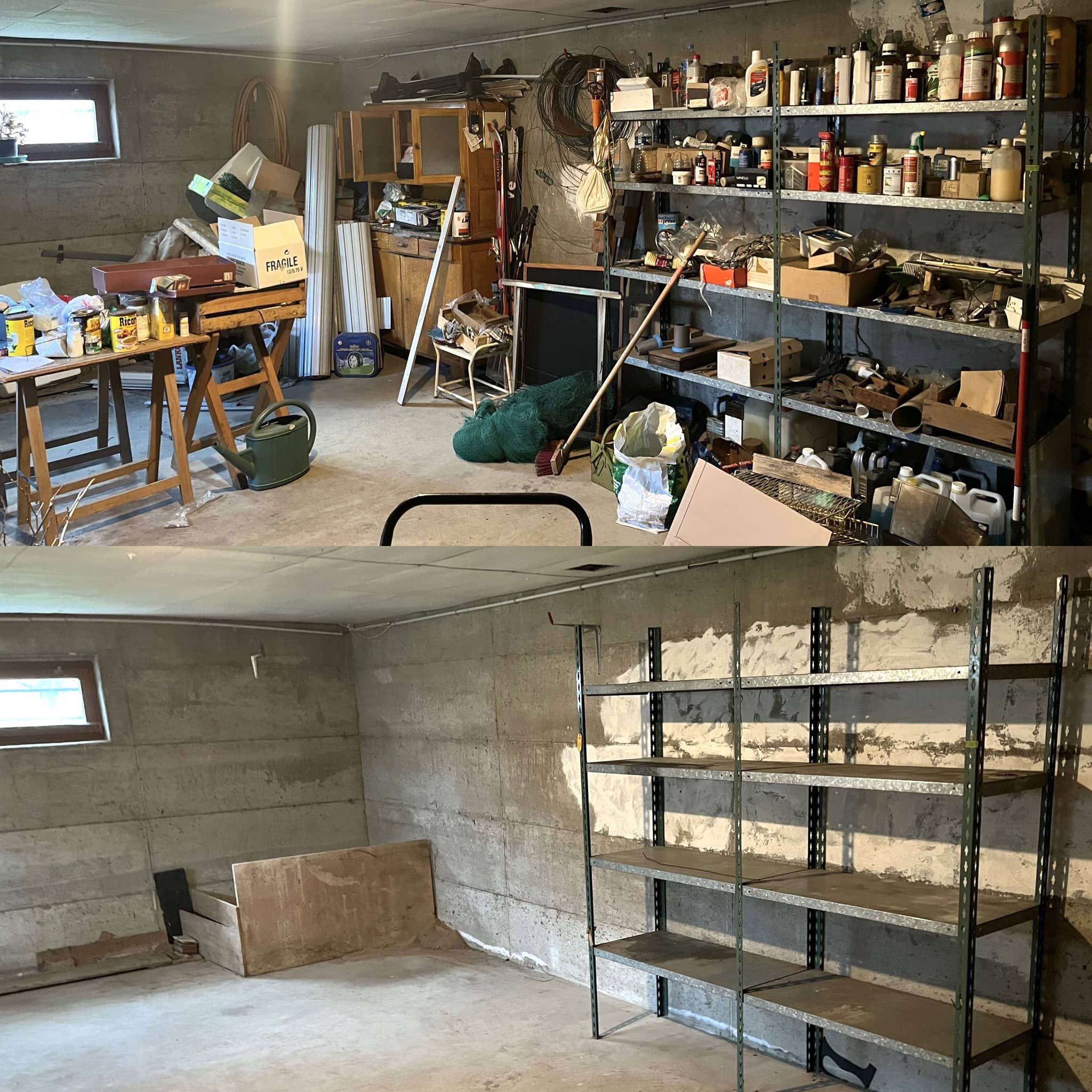 Avant/après débarras sous sol maison illkirch Antiquités Du Rhin